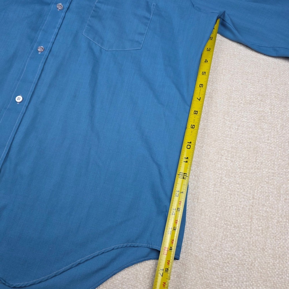 Vintage Kmart Permanent Press Blue Button Down‎ Shirt Mens 16.5-33 Long Sleeve - Picture 7 of 9